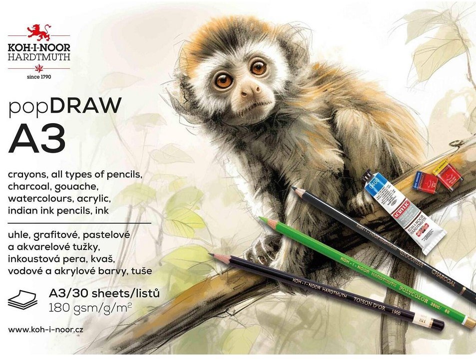 KOH-I-NOOR 9920 DRAW A3, 180 g/m2, 30 listů