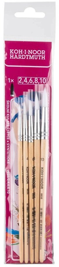 KOH-I-NOOR kulaté syntetické, velikost 2, 4, 6, 8 a 10 - sada 5 ks