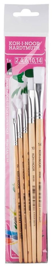 KOH-I-NOOR ploché syntetické, velikost 2, 4, 6, 10 a 14 - sada 5 ks