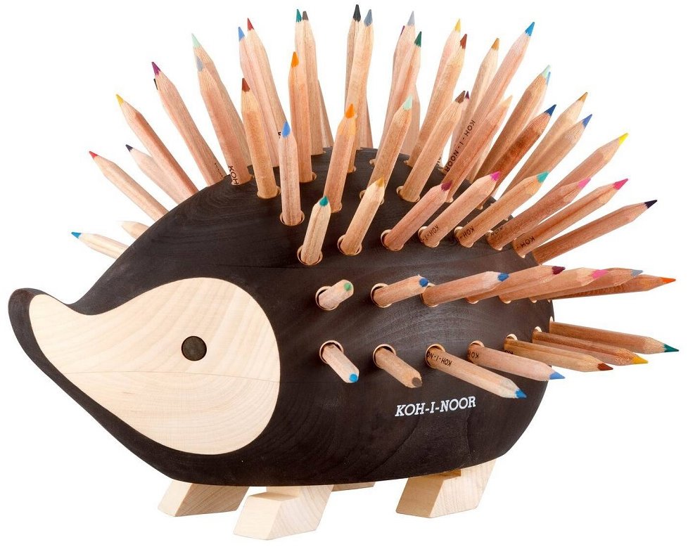 KOH-I-NOOR 9960 dřevěný ježek s pastelkami, velký 84 ks