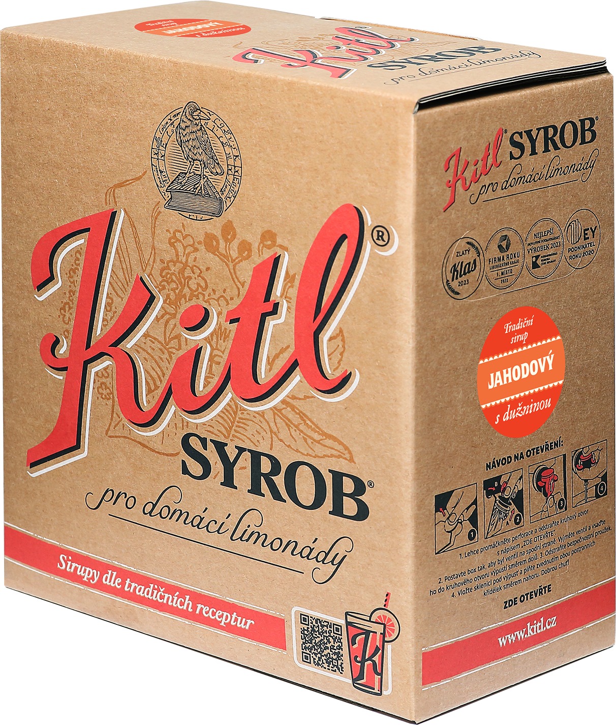 Kitl Syrob Jahodový 5l bag-in-box