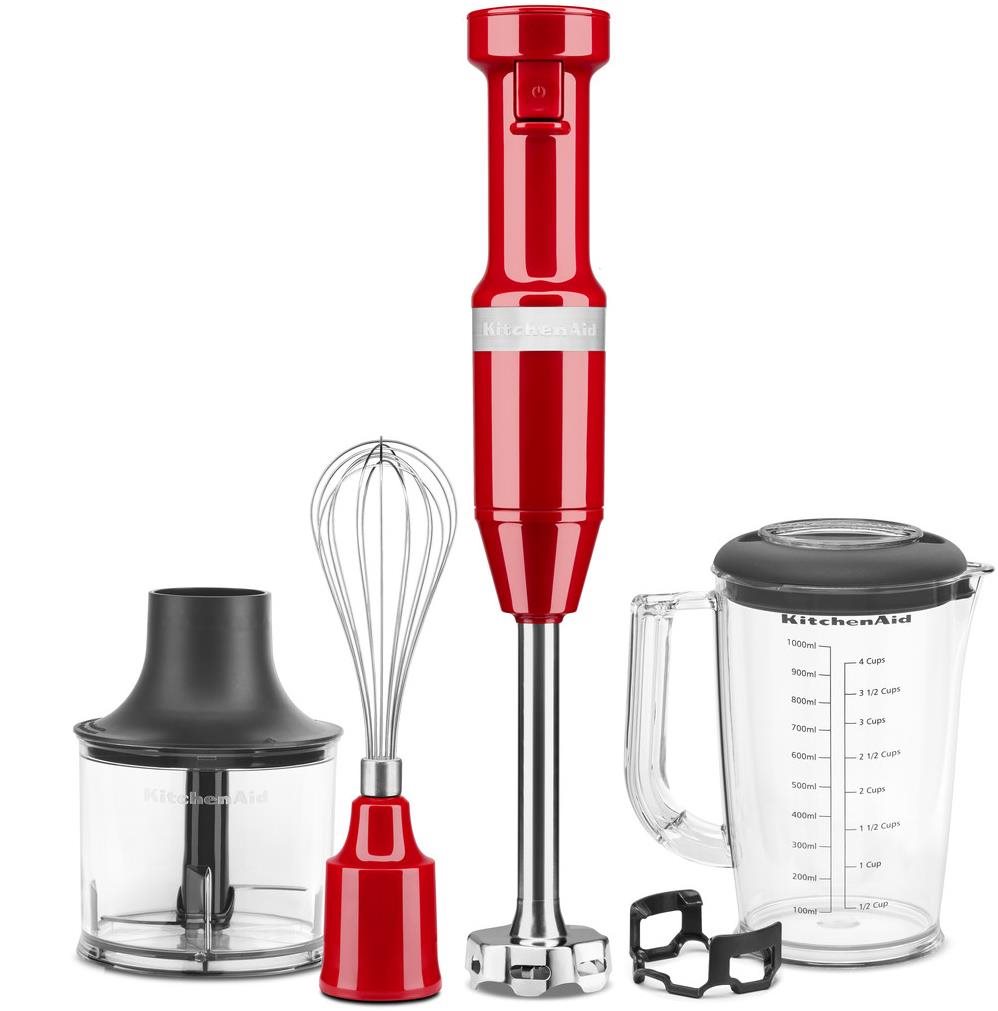 KitchenAid 5KHBV83EER, Tyčový mixér s příslušenstvím, královská červená