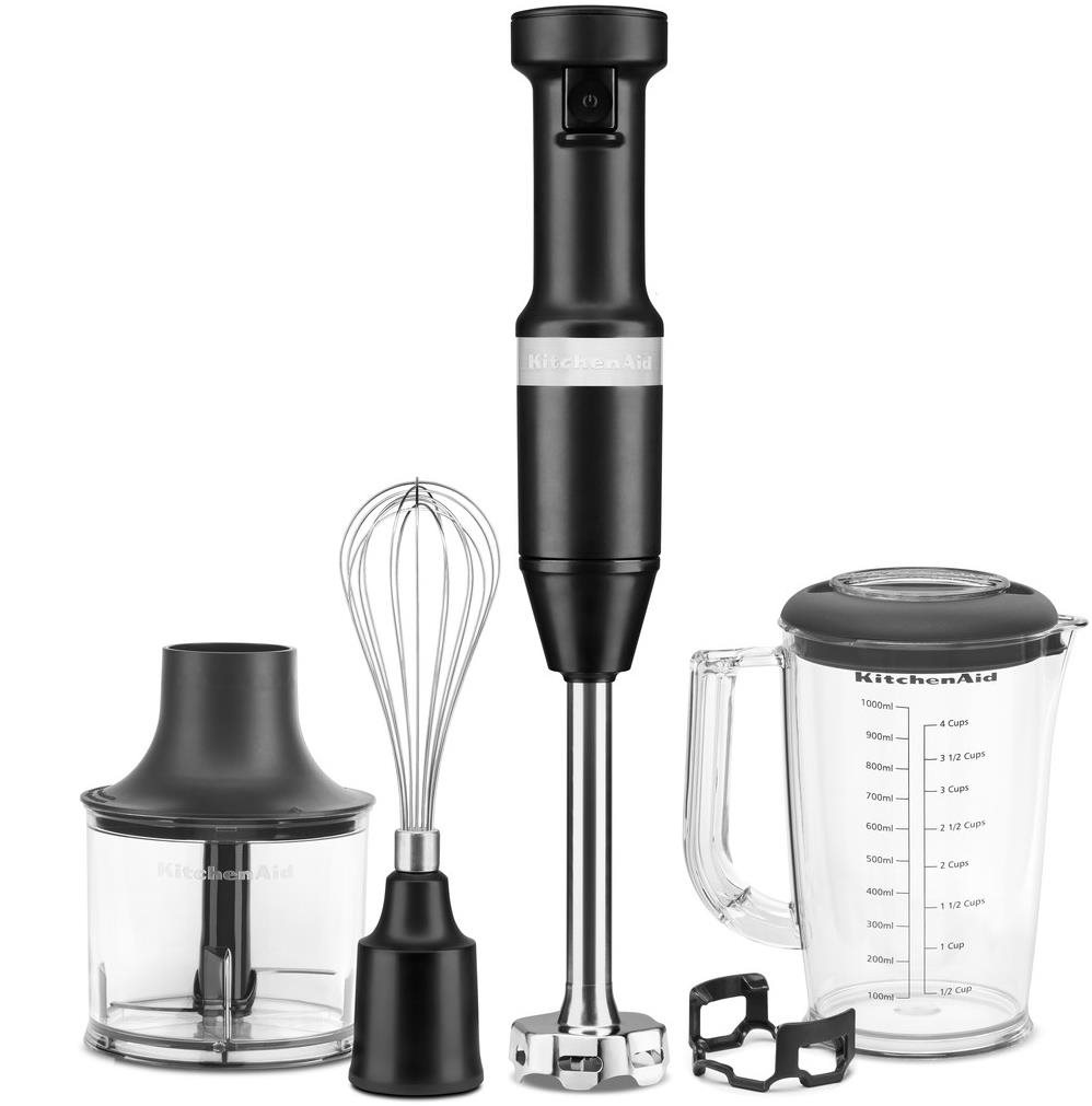 KitchenAid 5KHBV83EBM, Tyčový mixér s příslušenstvím, matná černá