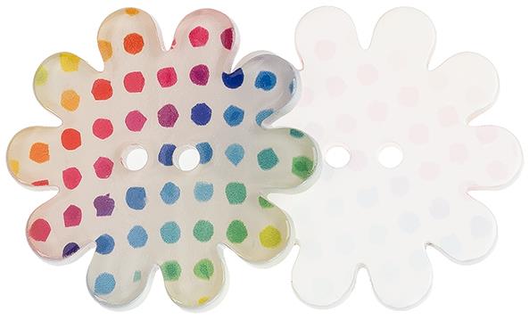 Bellatex Knoflík 3,7 cm kytička barevná 366289 sada 3 ks