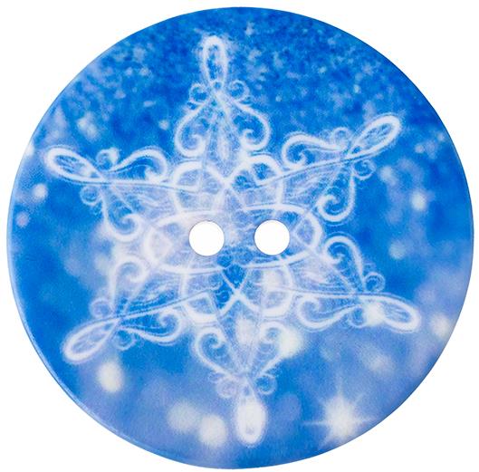 BELLATEX Knoflík 3,5 cm vločka sněhová 401679 - sada 3 ks