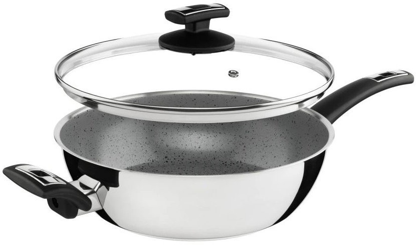 Kolimax Cerammax Pro Comfort, s rukojetí a úchytem, s poklicí, průměr 26 cm, šedý granit