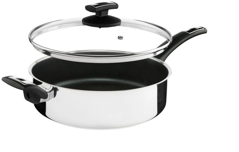 KOLIMAX Pánev FLONAX STANDARD 26 cm s rukojetí a úchytem, se skl. poklicí, vysoká, černá