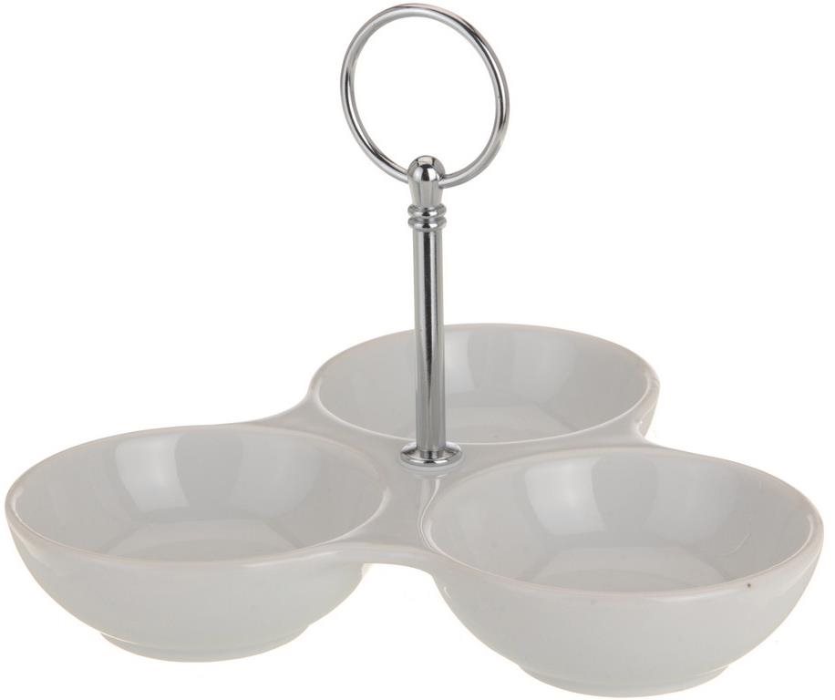 Koopman Miska servírovací 3x14cm s držákem, porcelán BÍ