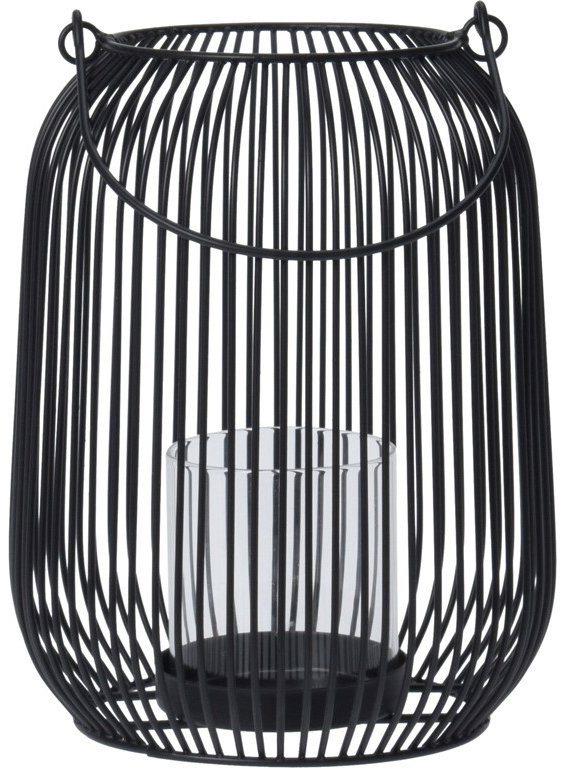 Koopmann Drátěná kovová lampa s uchem, 15 × 21 cm, černá