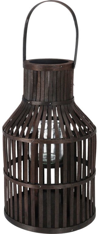 Koopmann Dřevěná lampa se závěsem, 25,5 × 42 cm, tmavě hnědá
