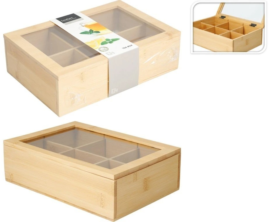 Koopman Dřevěný 6x box na čajové sáčky