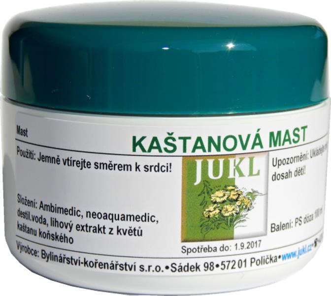 Jukl Kaštanová mast křečové žíly žil, záněty žil, trombozy