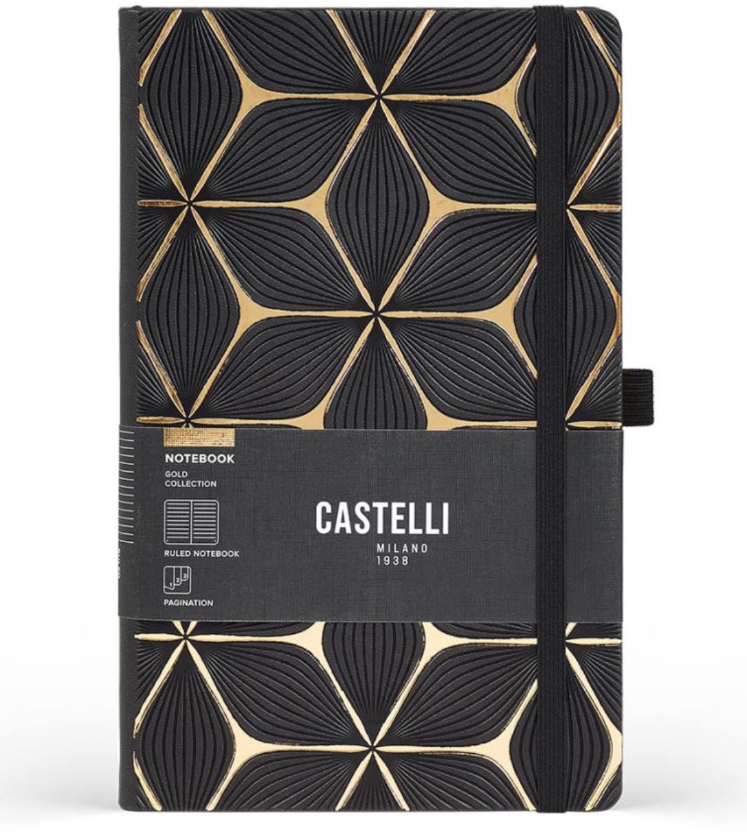 CASTELLI MILANO Gold Flower L linkovaný - luxusní zápisník