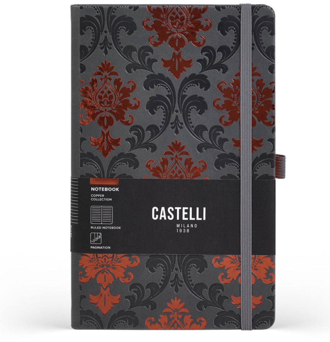 CASTELLI MILANO Copper Baroque L linkovaný - luxusní papírový blok s kovovou obálkou a 20 stránkami