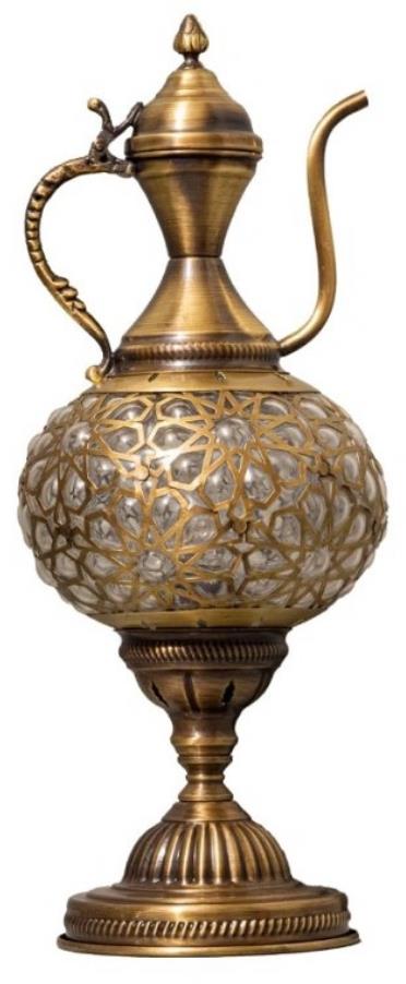 Krásy Orientu Orientální stolní lampa z foukanéh Melek - Karafa - 16 cm
