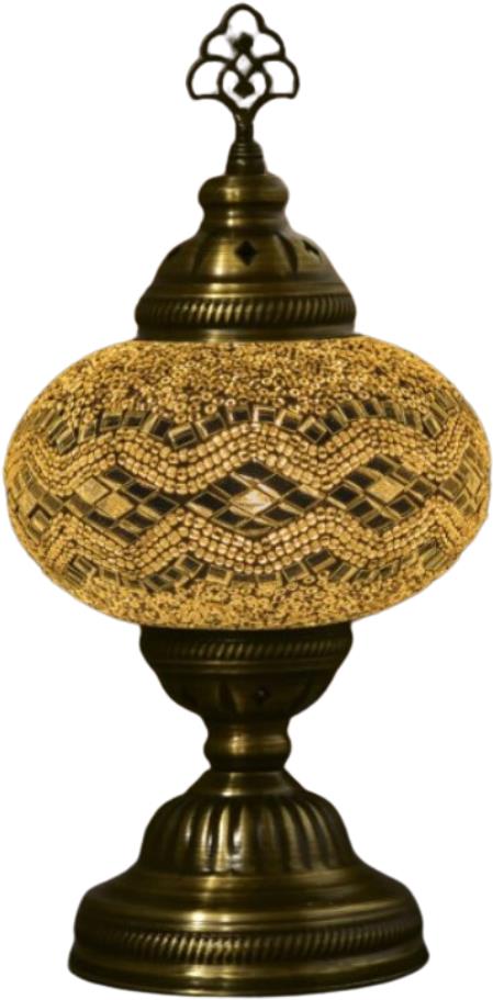 Krásy Orientu Orientální mozaiková stolní lampa Abyad - 16 cm