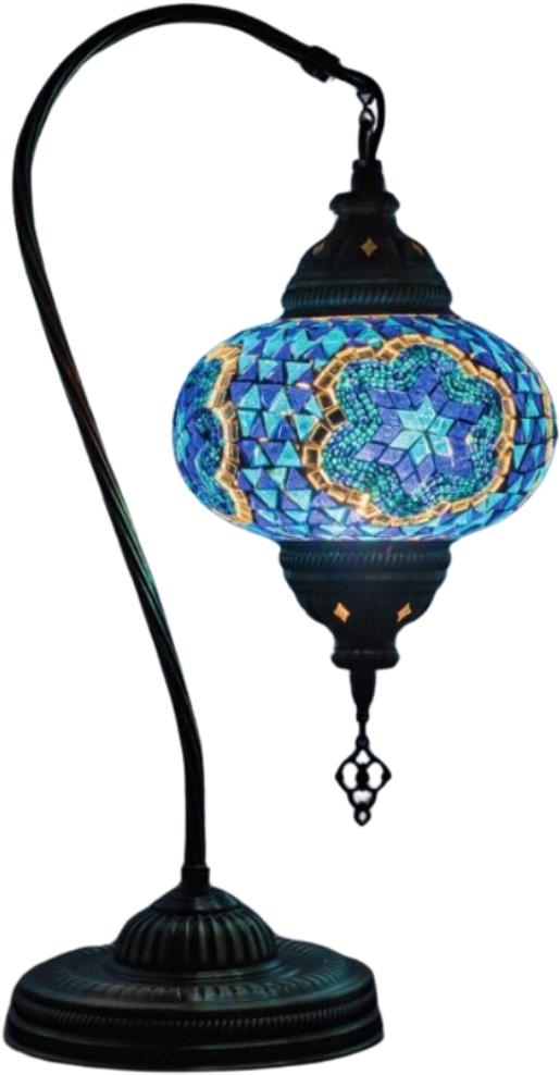 Krásy Orientu Orientální mozaiková stolní lampa Derin - Swan - 16 cm