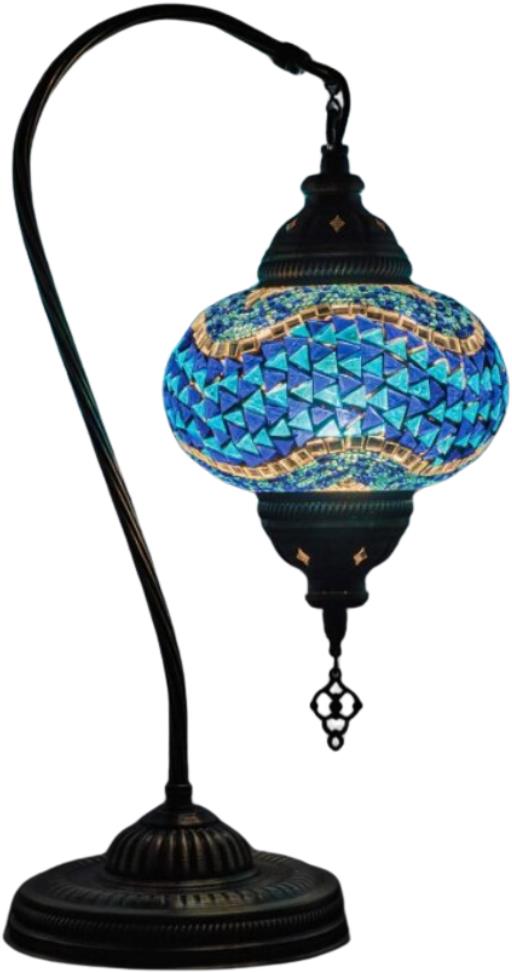 Krásy Orientu Orientální mozaiková stolní lampa Dalga - Swan - 16 cm