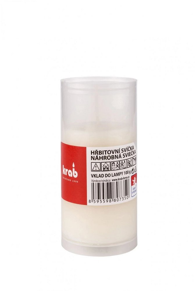 Krab Hřbitovní svíčka vklad 100 g, 40 h, transparentní