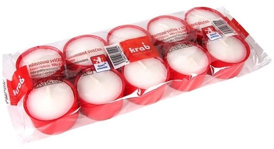 Krab Hřbitovní svíčka 32 g, 10 h, červená, iluminační, 10 ks
