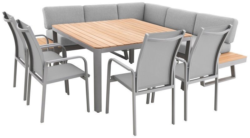 DOPPLER Jídelní souprava EXPERTPLUS AVERSA TEAK, 7-dílná, hliníková
