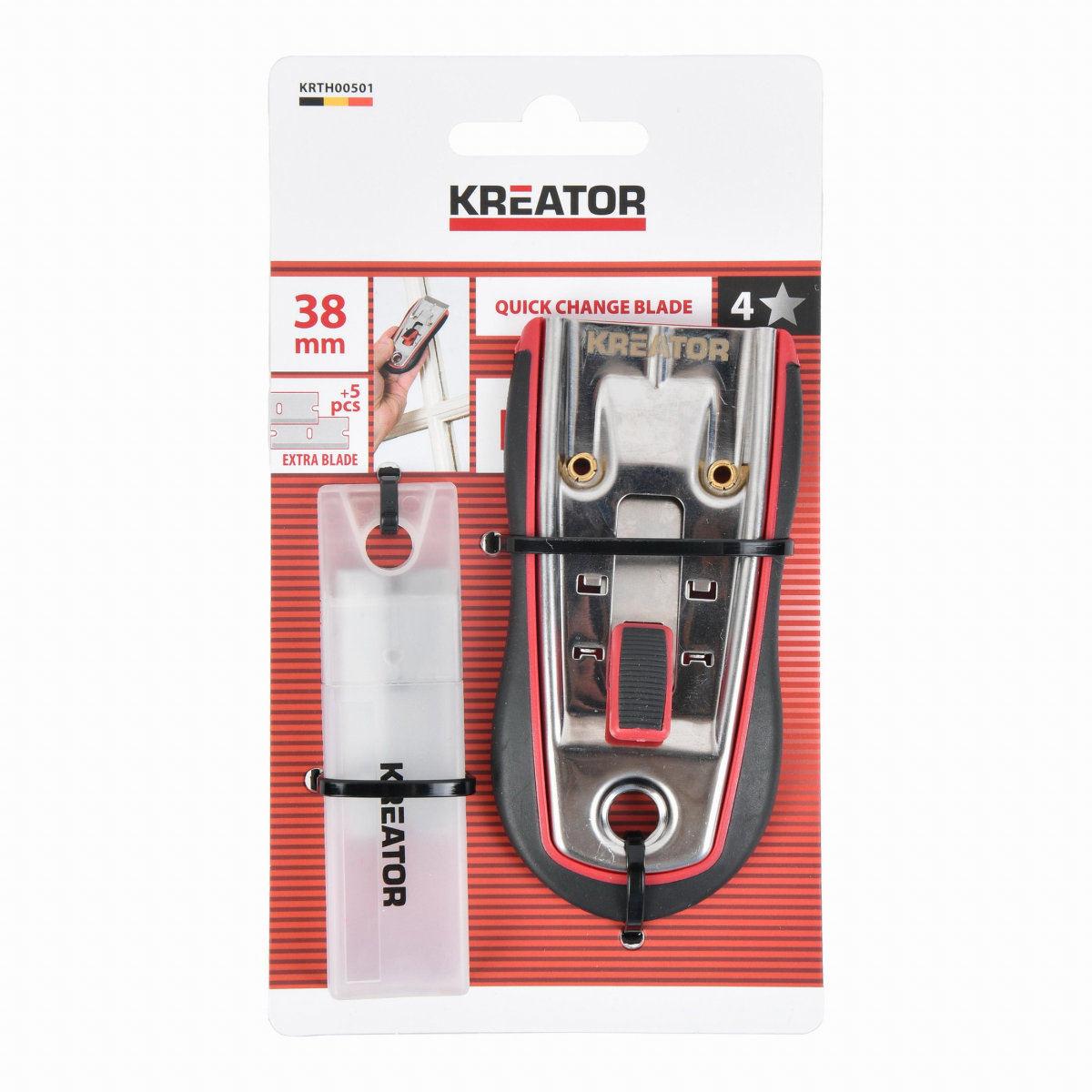 KREATOR Kovová škrabka + 5 × náhradní nože pro škrabku KRTH00501