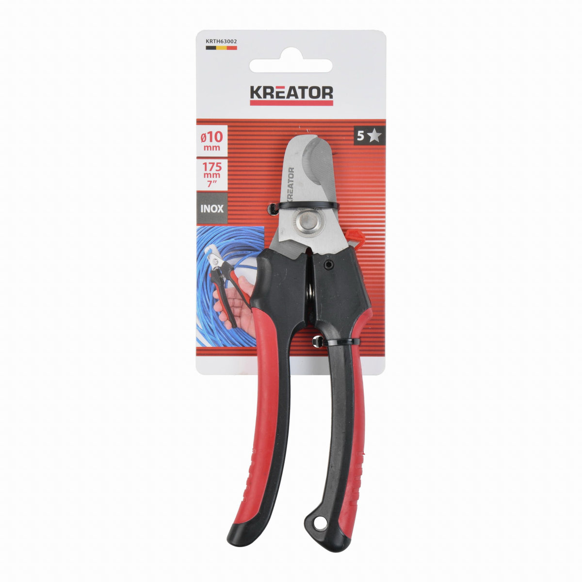 KREATOR Nůžky na kabely 10 mm 175 mm Heavy duty KRTH63002
