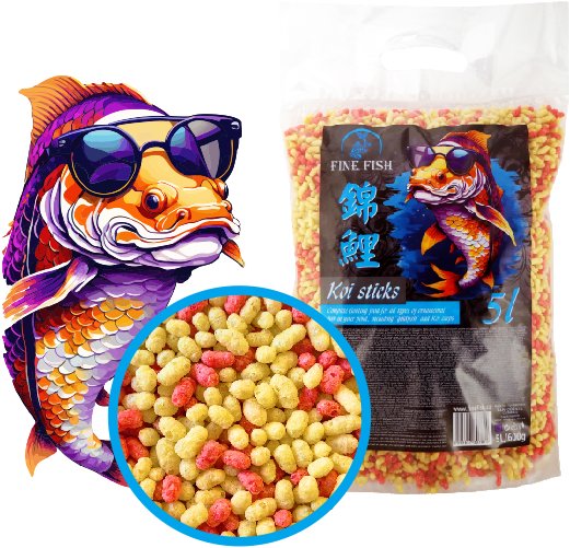 Fine Fish Koi Sticks Duo Mix MIX 5 litrů/600 g - Taška