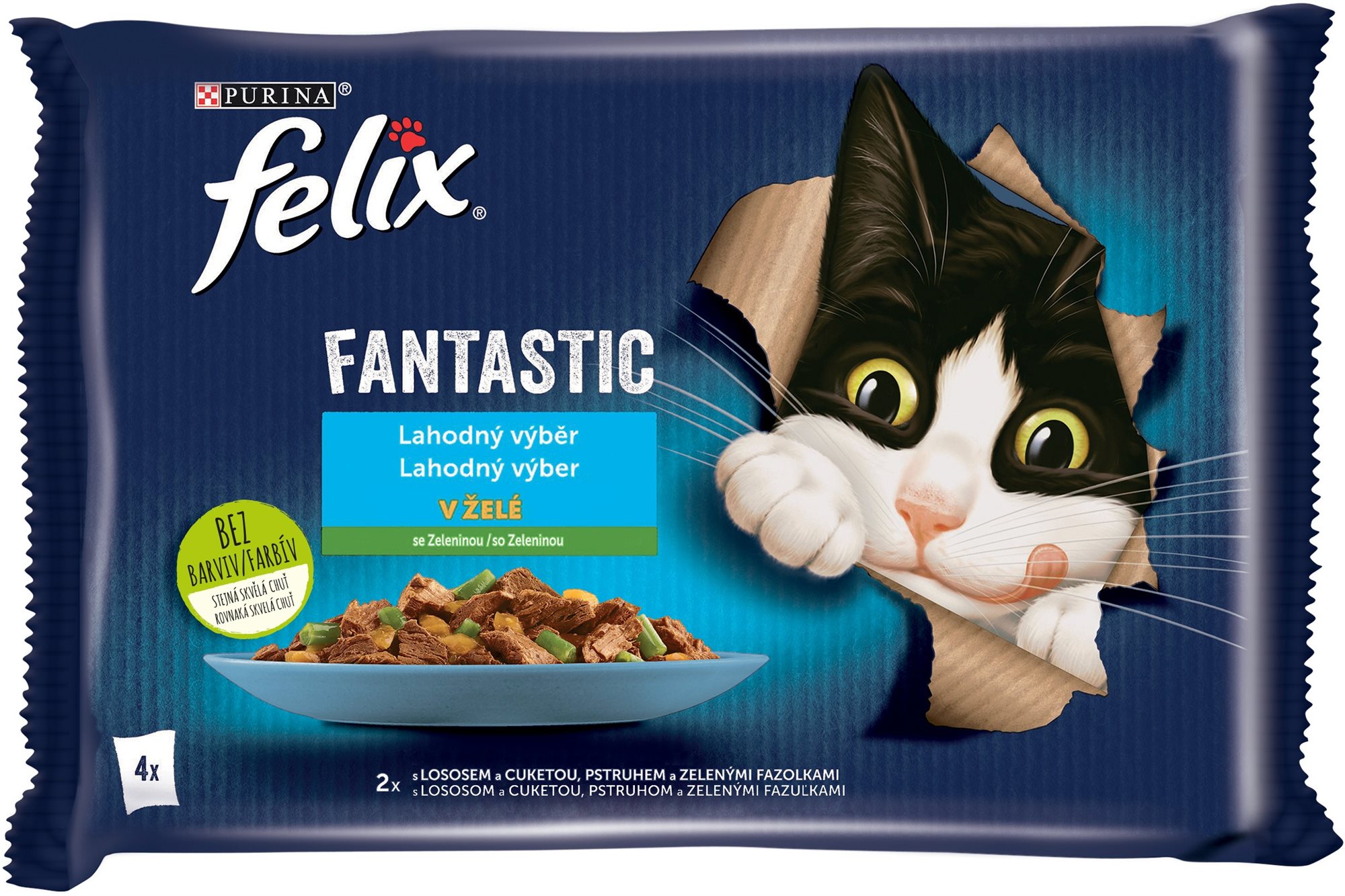 Felix Fantastic kapsičky pro kočky losos, pstruh 4x85 g
