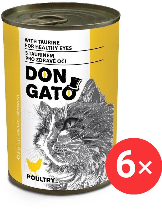 Don Gato Konzerva pro kočky s drůbežím 6 × 415 g