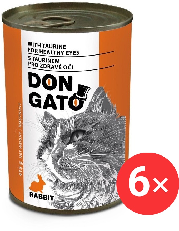 Don Gato Konzerva pro kočky s králičím 6 × 415 g