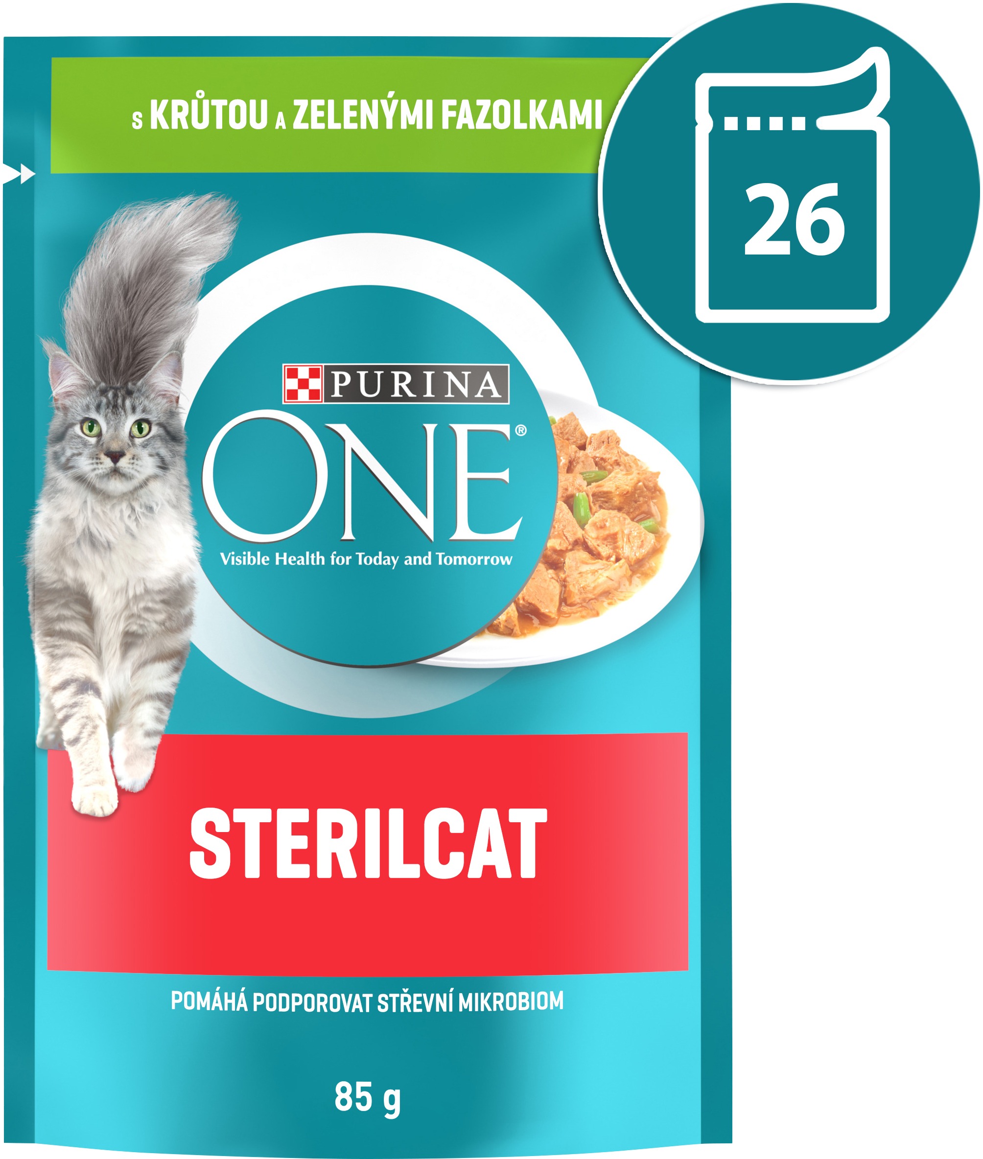 Purina ONE Sterilised kapsičky pro kočky krůta ve šťávě 26x85 g