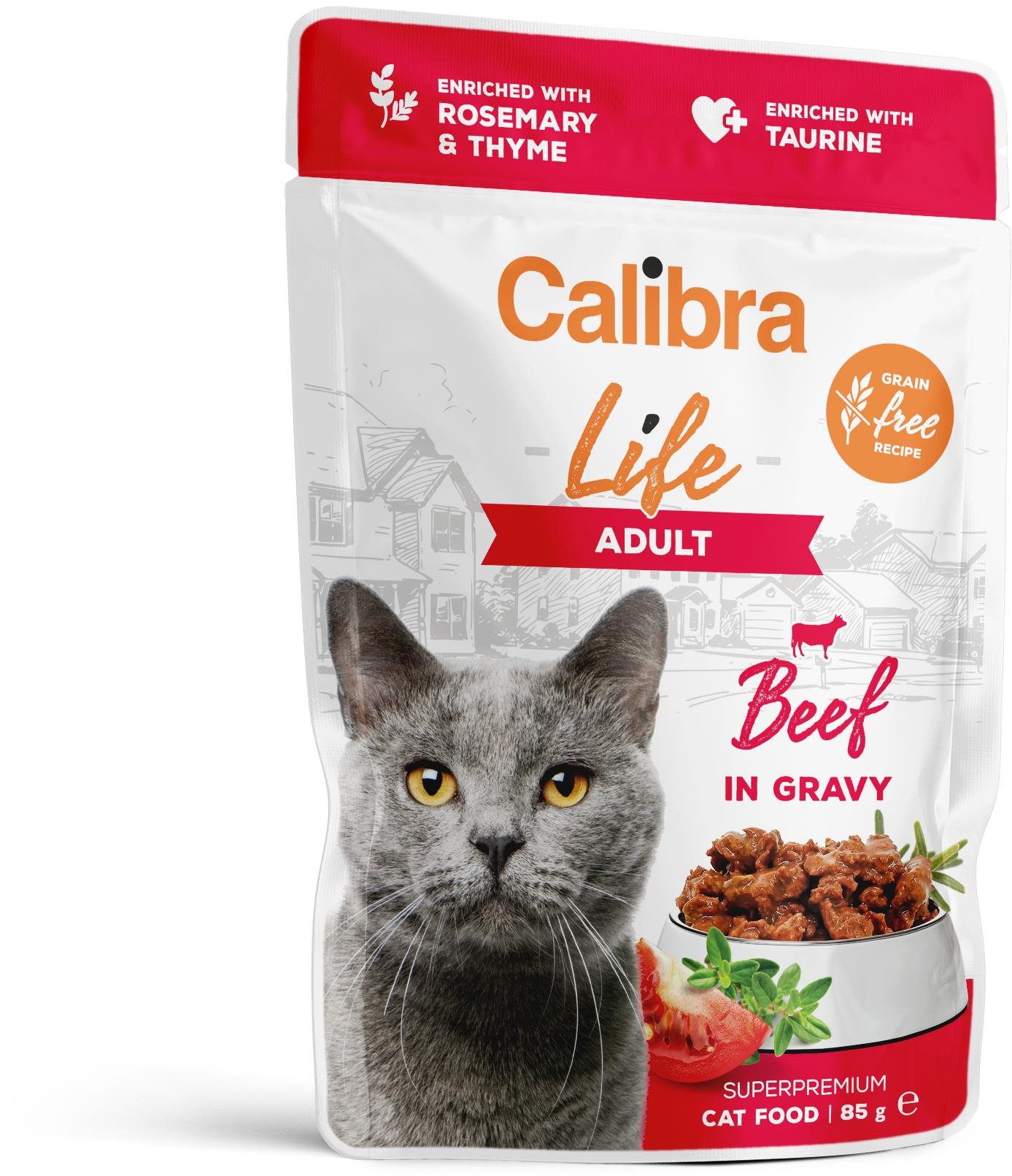 Calibra Cat Life kapsička pro dospělé kočky s hovězím v omáčce 85 g