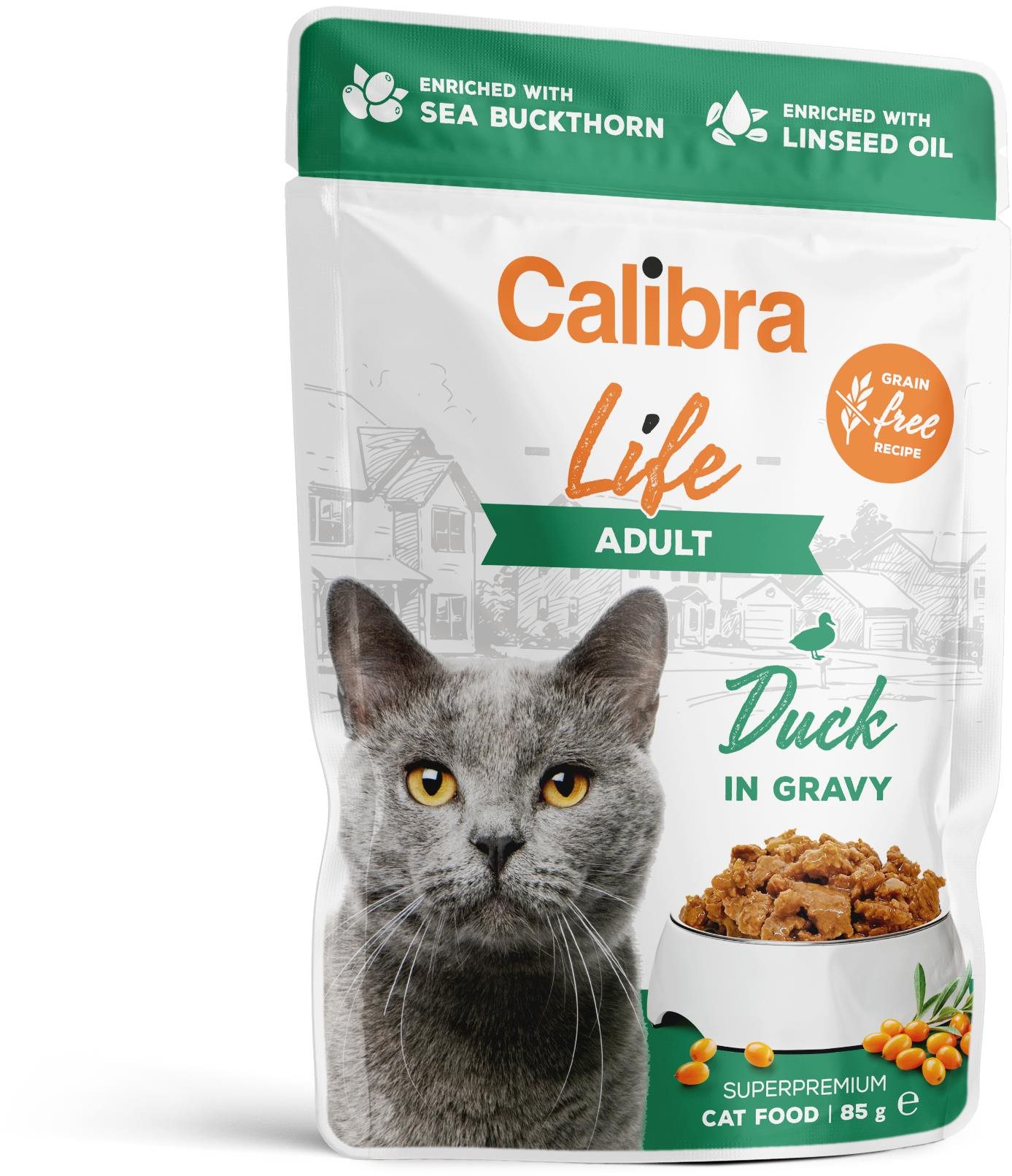 Calibra Cat Life kapsička pro dospělé kočky s kachním v omáčce 85 g
