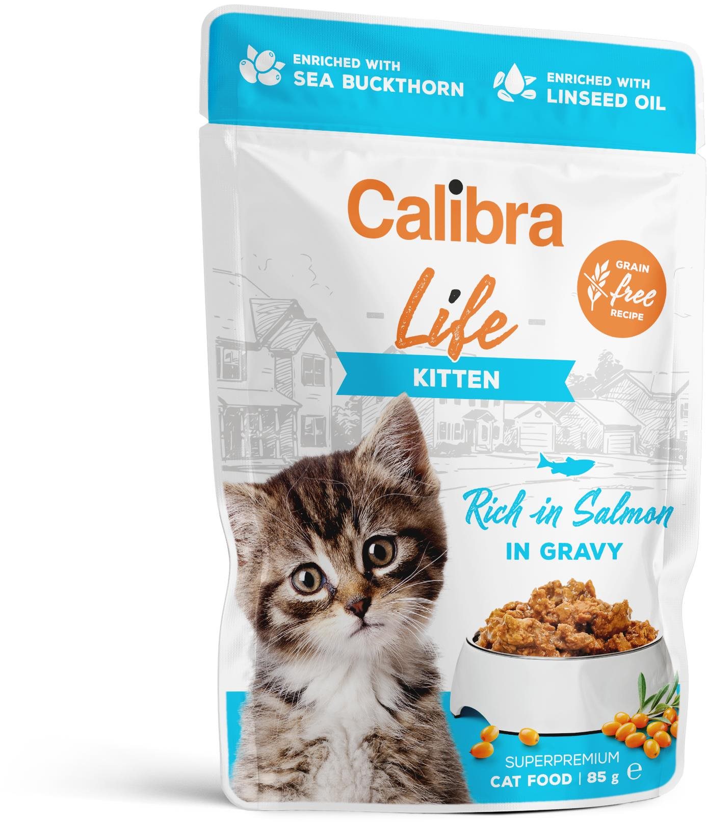 Calibra Cat Life Kapsička pro koťata s lososem v omáčce 85 g