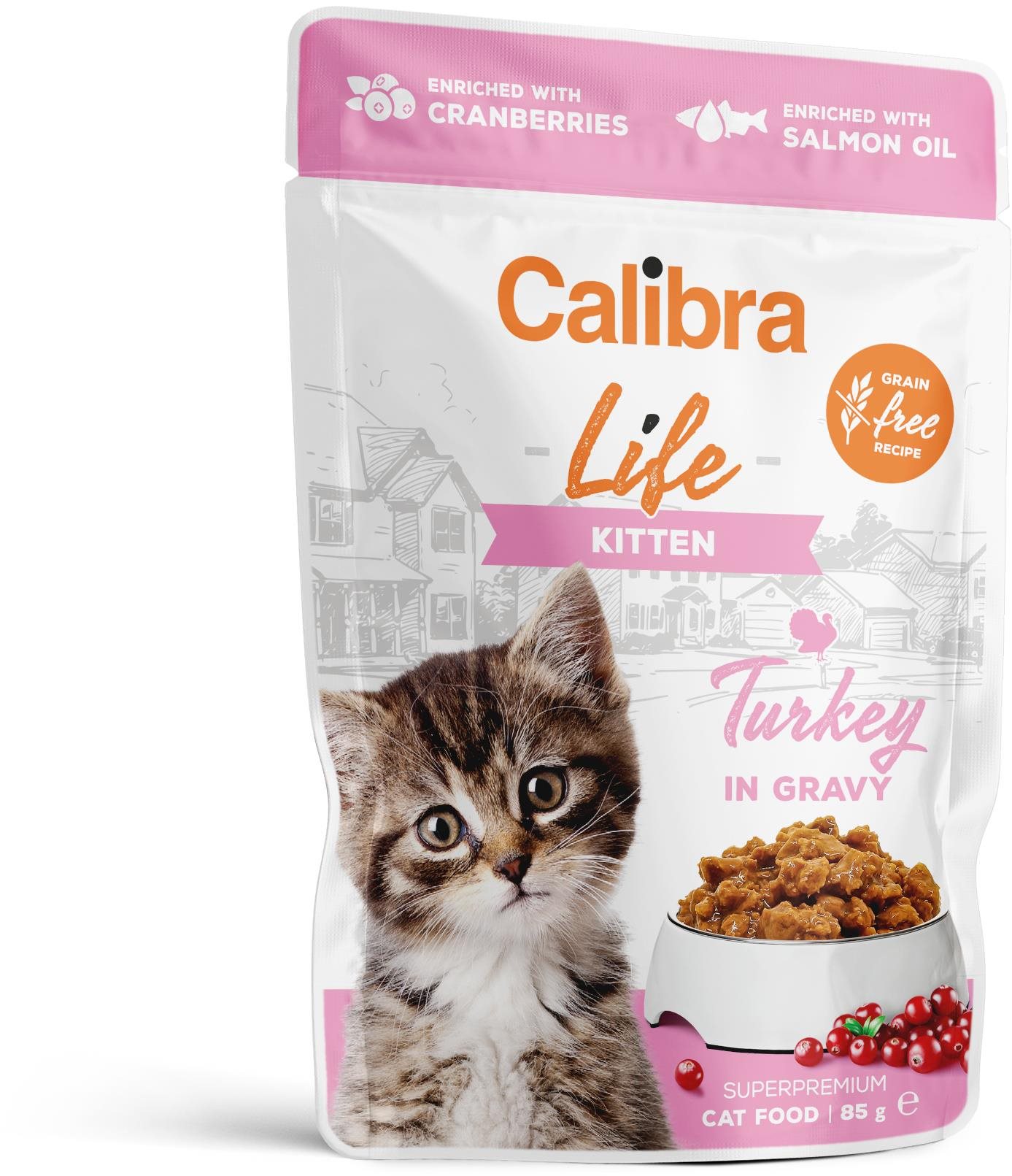 Calibra Cat Life kapsička pro koťata s krůtím v omáčce 85 g