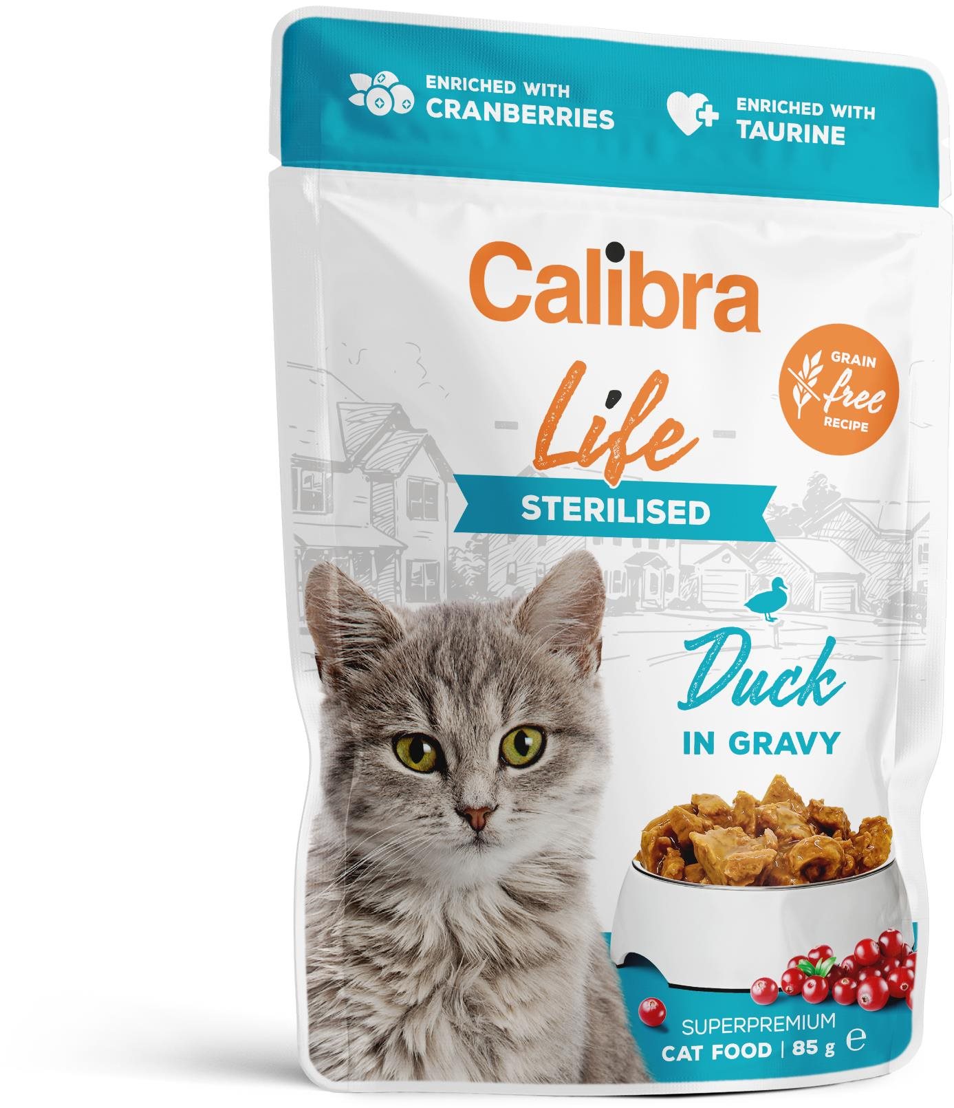 Calibra Cat Life kapsička pro kastrované kočky s kachním v omáčce 85 g
