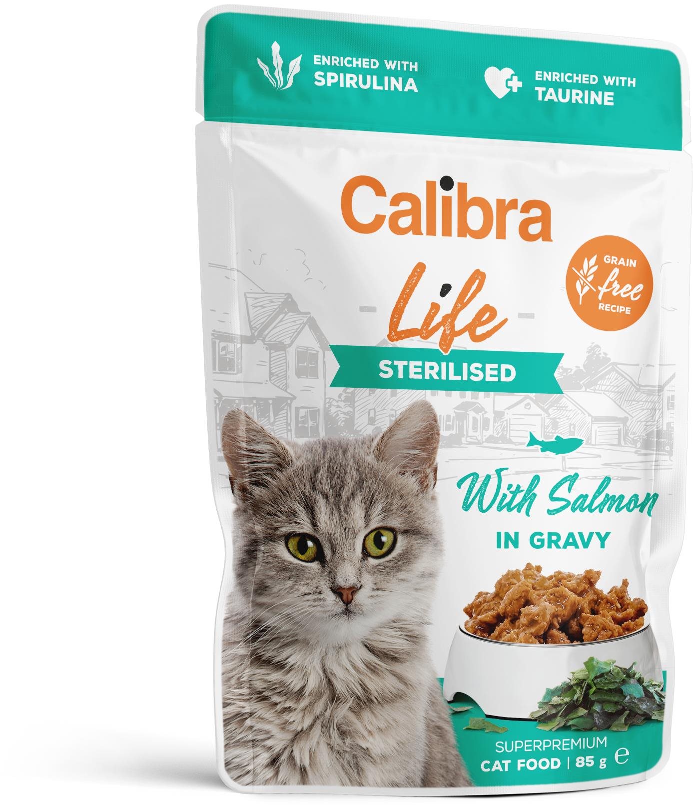 Calibra Cat Life kapsička pro kastrované kočky s lososem v omáčce 85 g