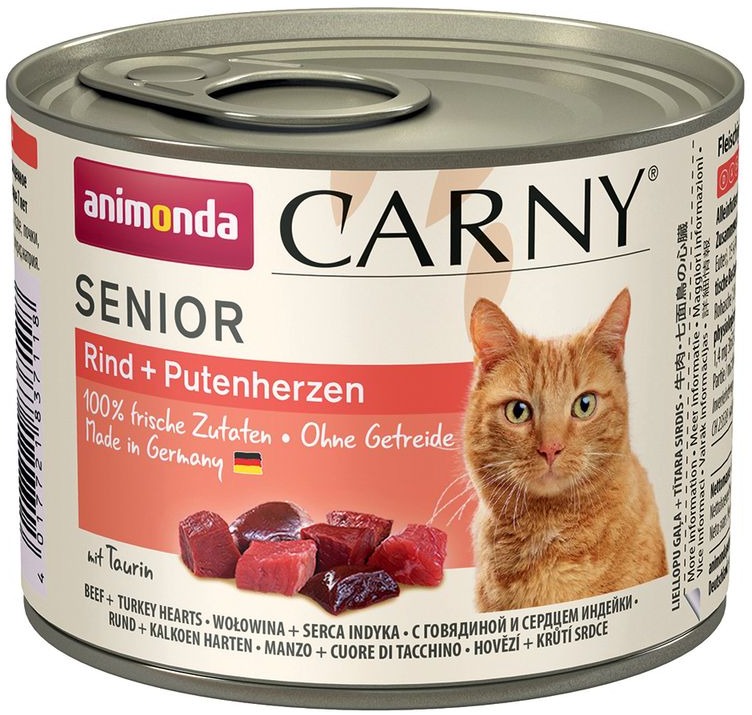 Animonda konzerva pro kočky Carny Senior hovězí, krůtí srdce 200 g