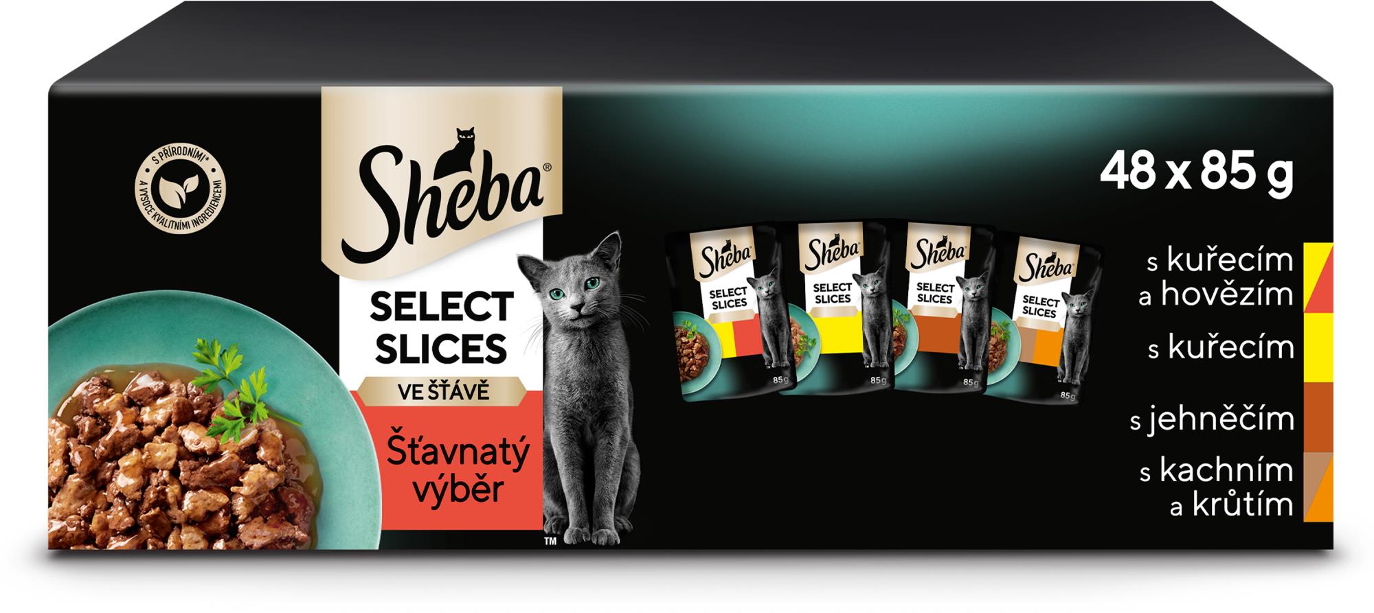 Sheba kapsičky smíšený výběr ve šťávě pro dospělé kočky 48 × 85 g
