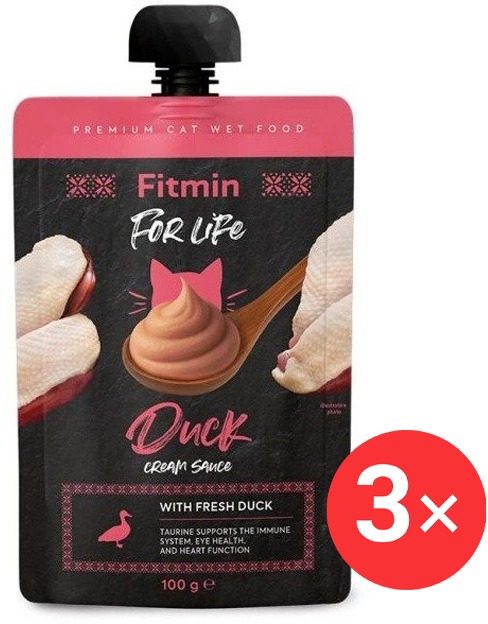 Fitmin For Life Kachní krémová kapsička pro kočky 3 × 100 g