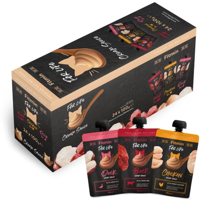 Fitmin For Life Multibalení krémových kapsiček pro kočky 24 × 100 g