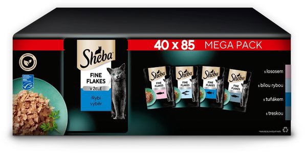 Sheba kapsičky rybí výběr v želé 40 × 85 g