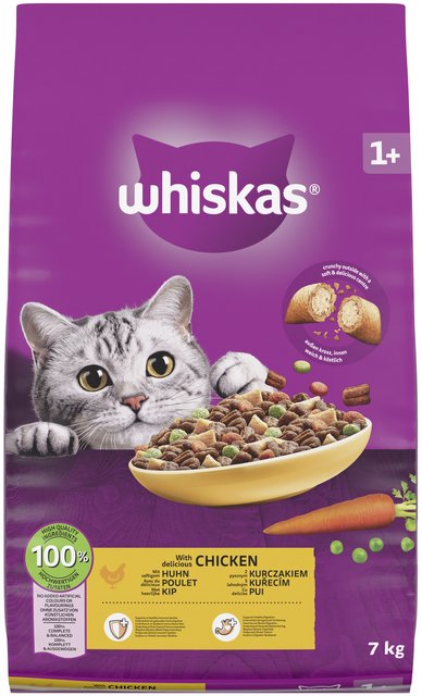 Whiskas granule kuřecí pro dospělé kočky 7 kg