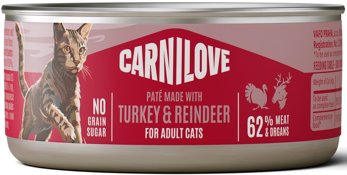 Carnilove Cat Can Paté Made with Turkey & Reindeer 100 g
