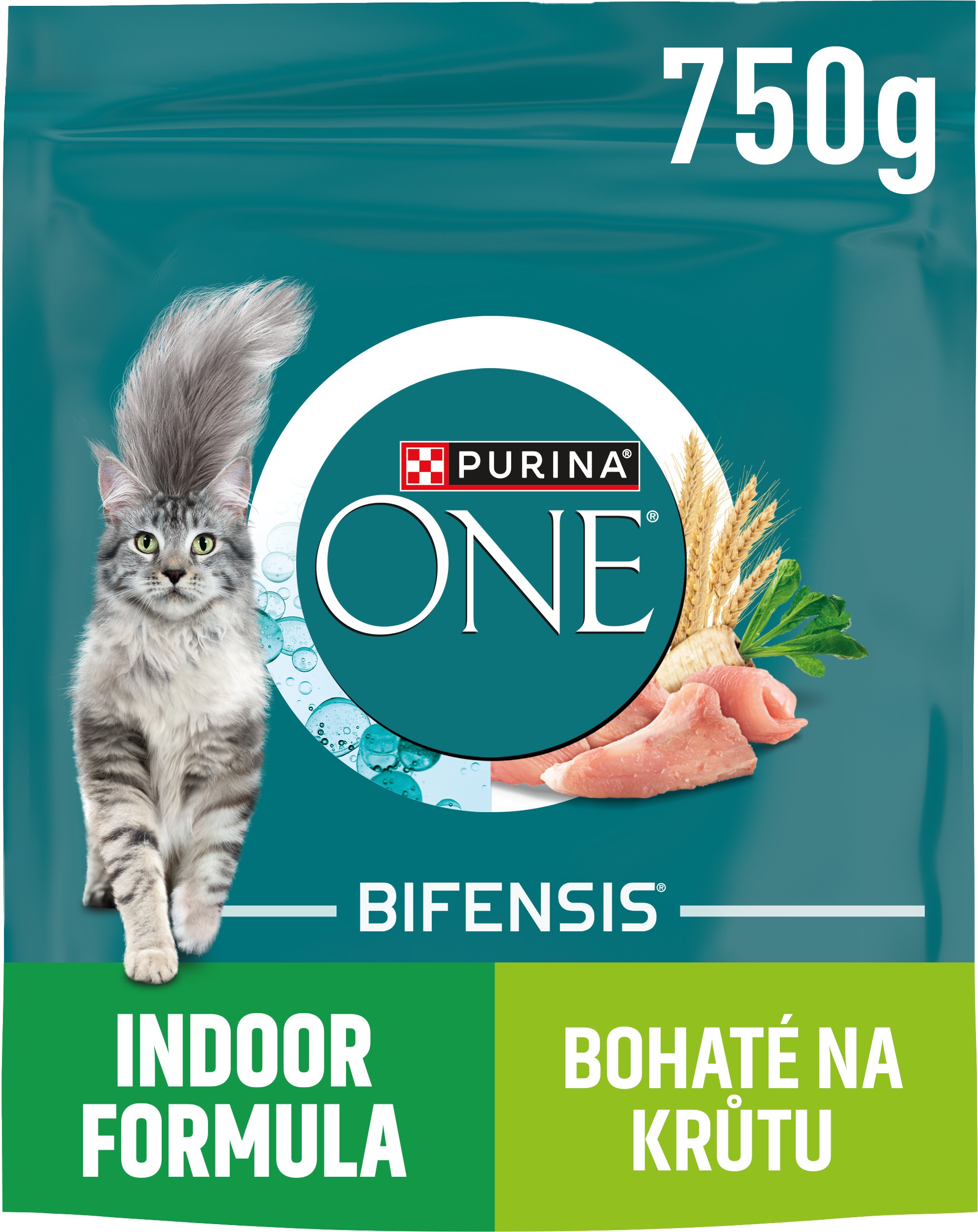 Purina ONE Bifensis Indoor granule pro kočky krůta, obiloviny 750 g