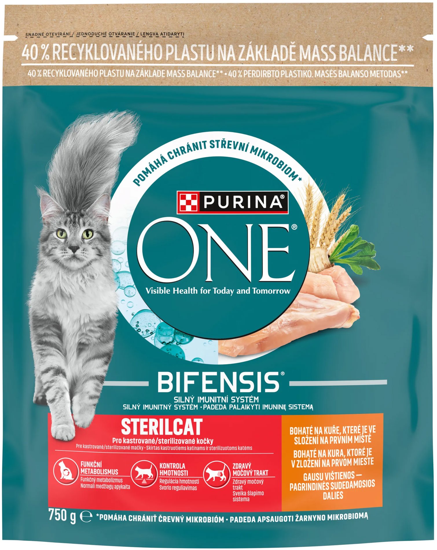 Purina ONE Bifensis Sterilised granule pro kočky kuře 750 g