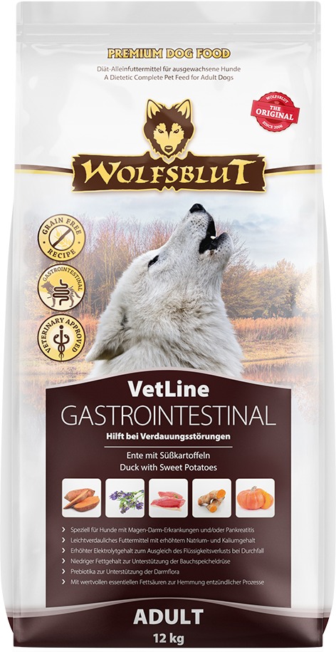 Wolfsblut Dog VetLine Gastrointestinal kachna s batáty 12 kg