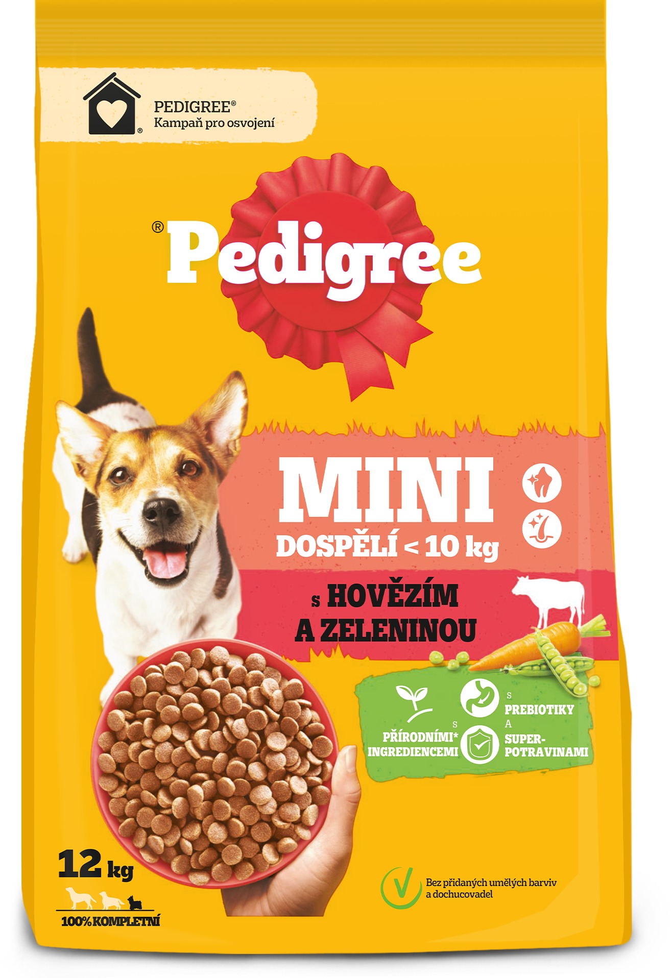Pedigree granule s hovězím a zeleninou pro dospělé psy malých plemen 12 kg