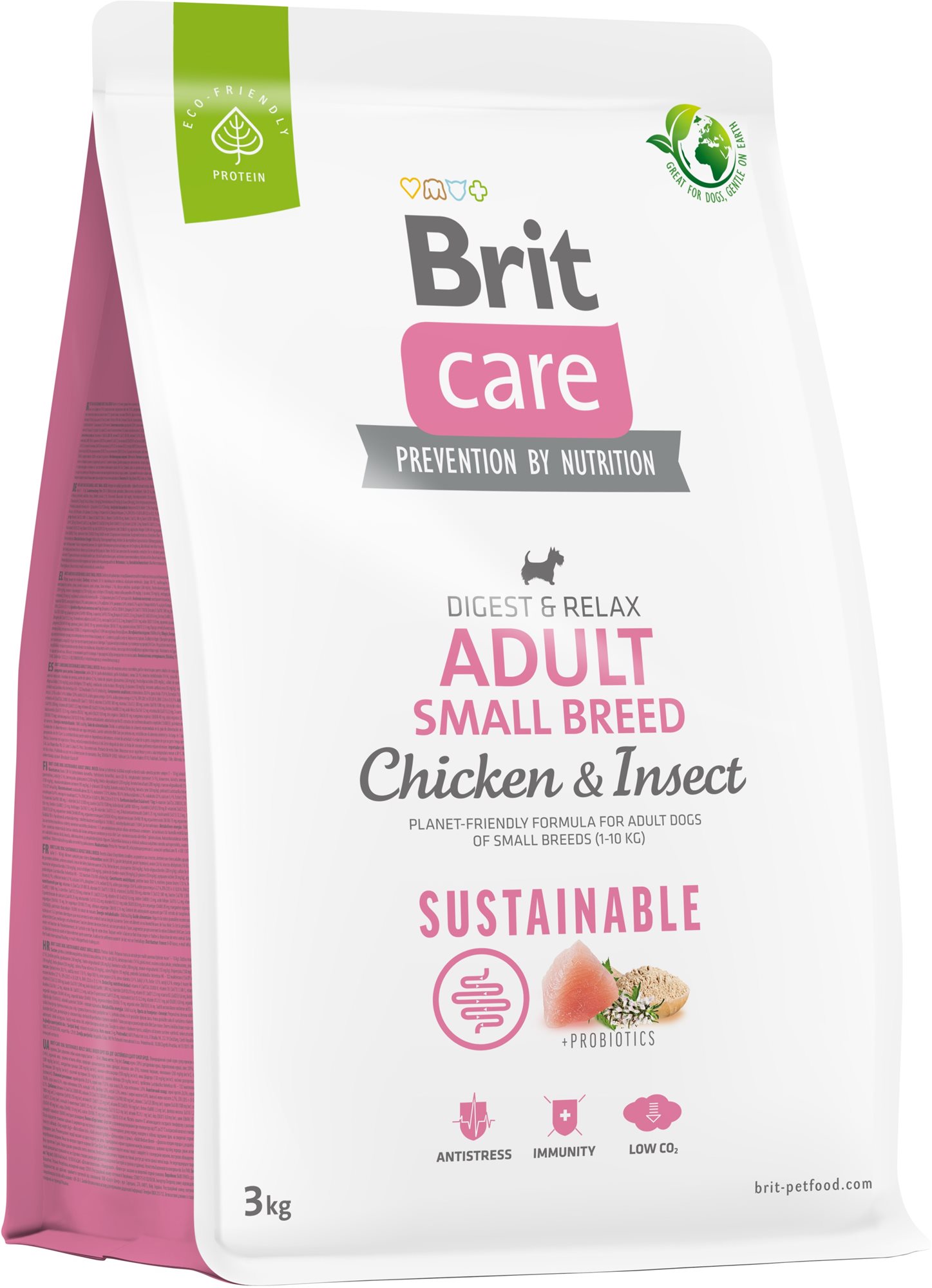 Brit Care Dog Sustainable s kuřecím a hmyzem Adult Small Breed 3 kg